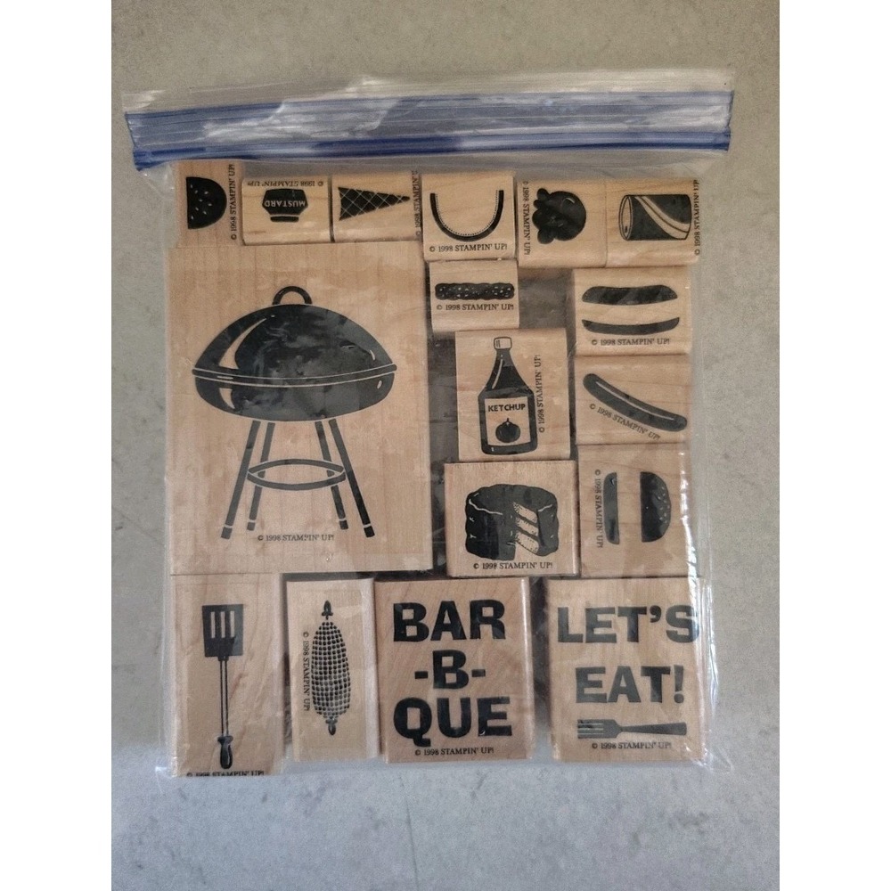 Stampin Up! Bar-B-Que Fun 1998 Seventeen Stamp Set